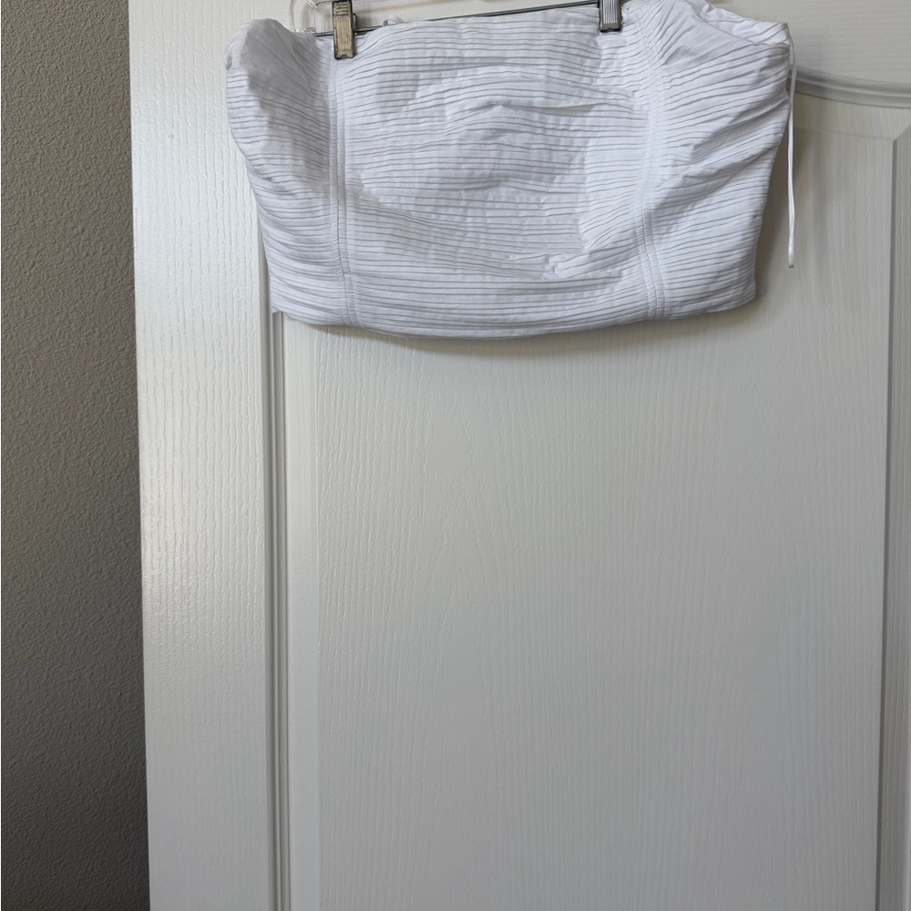 Madewell White Smocked  Top with straps